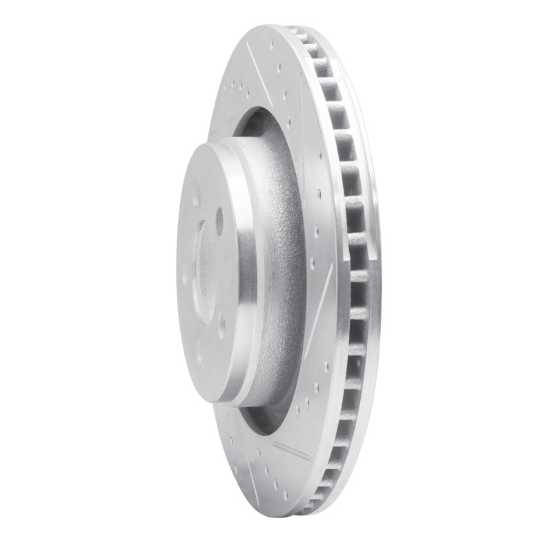 Jeep Liberty Brake Rotor (1) - Front Right - R1 Concepts - Drilled & Slotted - Silver - `11-`12